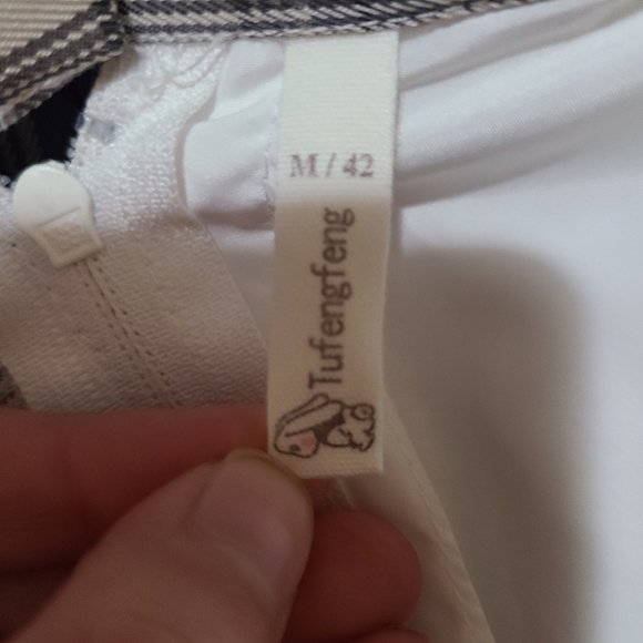 High Waist Pleated Skirt Blue and White S - Picture 6 of 9